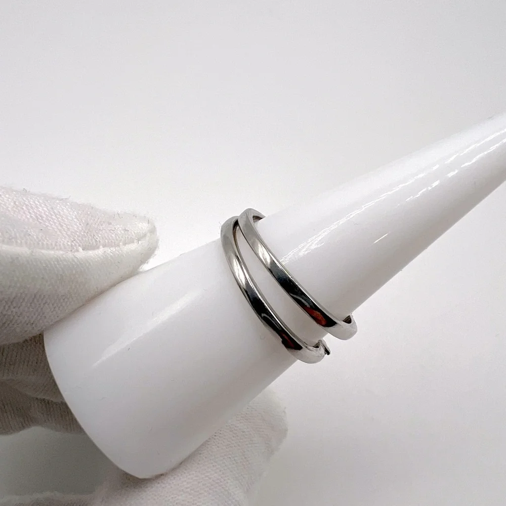 .925 Sterling Silver Light Morganite Cz & Clear Cz 2 PC Ring Set - Picture 7 of 17